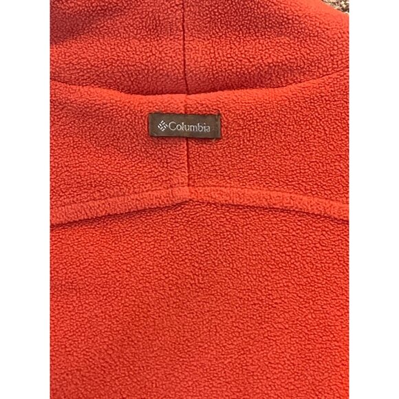 Columbia Womens Red Fleece Pullover Jacket Size L Soft Warm Long Sleeve - Picture 6 of 7